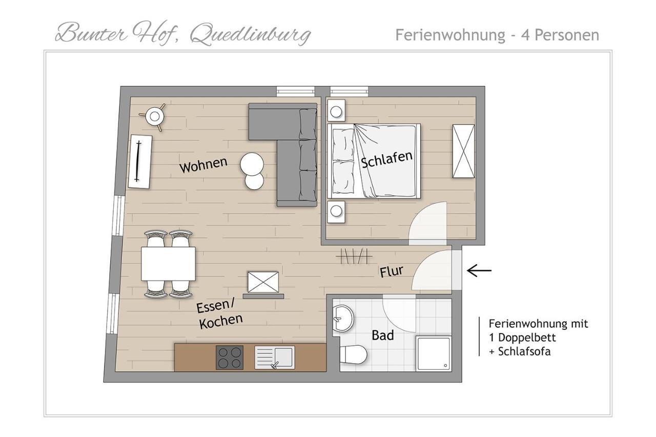 Ferienwohnungen Bunter Hof Quedlinburg Kültér fotó